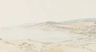 Utsikt över Bielsjön av Johann Ludwig Aberli