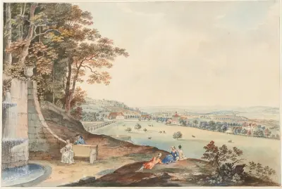 Vy av Kehrsatz av Johann Ludwig Aberli