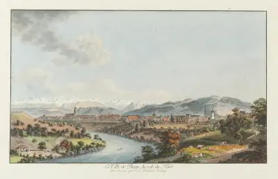 Staden Bern från norr av Johann Ludwig Aberli