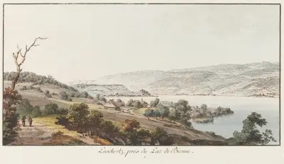 Luschertz, vid Bielsjön av Johann Ludwig Aberli