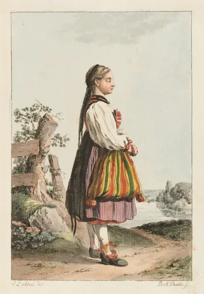 Bondkvinna från Ärgöw av Johann Ludwig Aberli