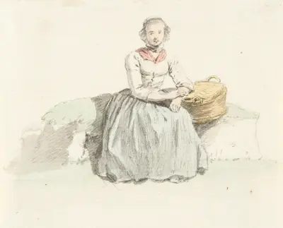 Studie ženy v lidovém kroji, Johann Ludwig Aberli