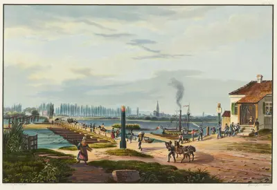 Vue de la ville de Strasbourg prise de Kehl av Johann Ludwig Bleuler