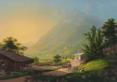 Wimmis vid Kander nära Thun av Johann Ludwig Bleuler