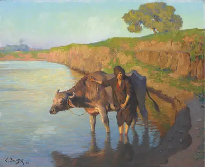 La jeune fille avec la buffle av Ludwig Deutsch