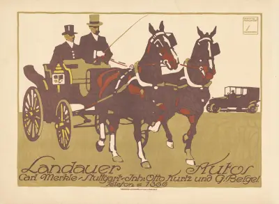 Landauer Autos Carl Merkle Stuttgart av Ludwig Hohlwein