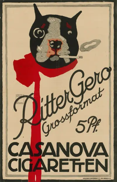 Ritter Gero Grossformat Casanova Cigaretten von Ludwig Hohlwein
