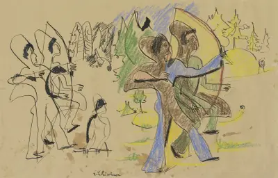 Archers, 1935 – nr 2 av Ernst Ludwig Kirchner