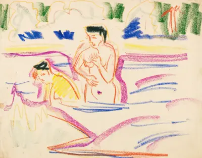 Badende Frauen av Ernst Ludwig Kirchner