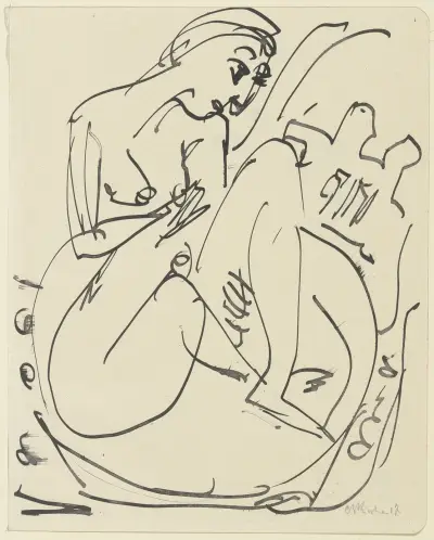 Badende im Tub av Ernst Ludwig Kirchner
