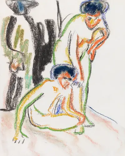 Badende, 1908 av Ernst Ludwig Kirchner