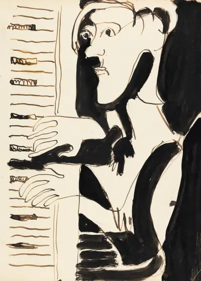 Der Orgelspieler (Orgler) von Spina Julius Hembus von Ernst Ludwig Kirchner