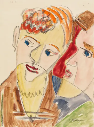 Die Hembusse (Liebespaar H.) av Ernst Ludwig Kirchner