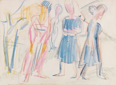 Frauen in Landschaft av Ernst Ludwig Kirchner