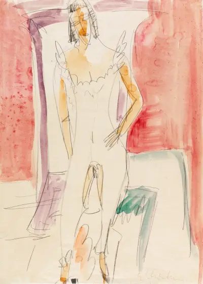 In Hemdhose (Frau in Hose, Berlin) av Ernst Ludwig Kirchner