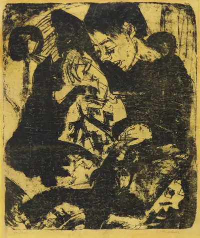 Knabe mit Katze av Ernst Ludwig Kirchner
