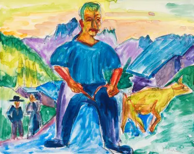 Kuh und Treiber av Ernst Ludwig Kirchner