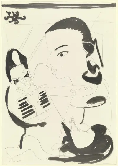 Lesender und junges Mädchen (Störung) av Ernst Ludwig Kirchner