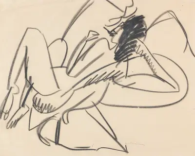 Liegender weiblicher Akt av Ernst Ludwig Kirchner