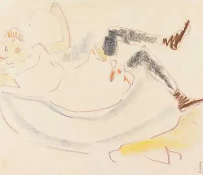 Liegendes Mädchen av Ernst Ludwig Kirchner