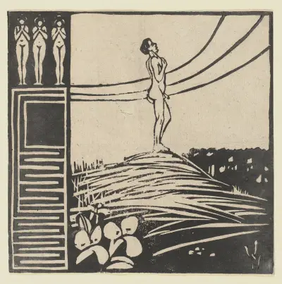 Male Figure on a Mountain (Longing). From the series ‘Two People’ av Ernst Ludwig Kirchner
