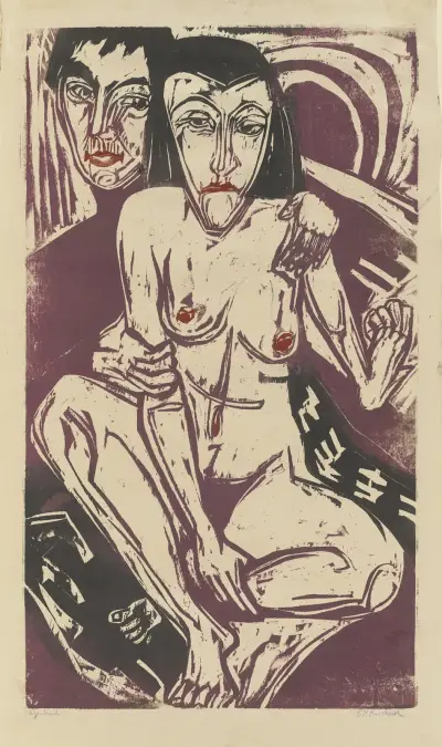 Melancholie (Selbstbildnis mit Erna) av Ernst Ludwig Kirchner