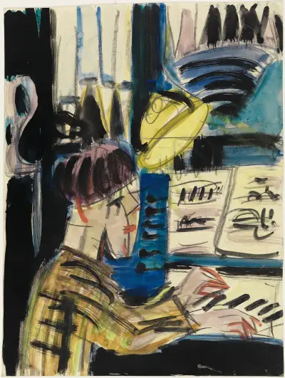 Orgelspieler av Ernst Ludwig Kirchner