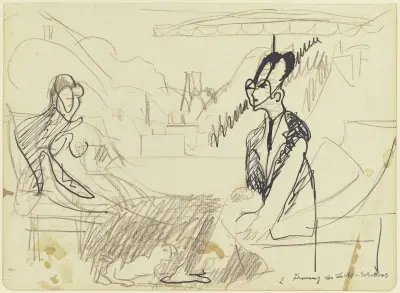People on the deck chair, 1935 – nr 1 av Ernst Ludwig Kirchner