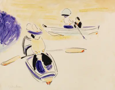 Ruderboote av Ernst Ludwig Kirchner