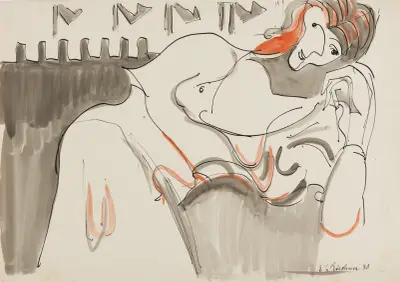 Ruhende Frau av Ernst Ludwig Kirchner