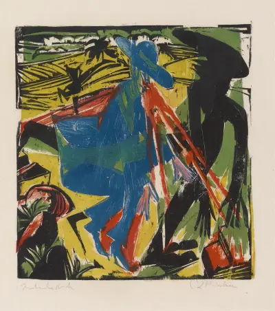 Schlemihls Begegnung mit dem Schatten av Ernst Ludwig Kirchner