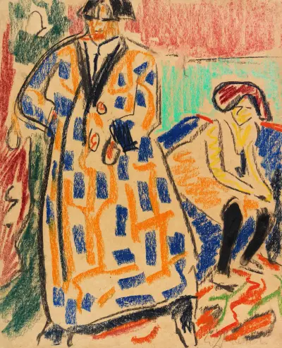Selbstbildnis mit Modell av Ernst Ludwig Kirchner