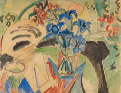 Stilleben mit Enzian und Türkenbund av Ernst Ludwig Kirchner