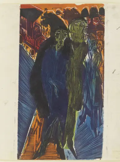Straßenszene (nach dem Gemälde ‘Straßenszene’ von 1914), 1914 – nr 1 av Ernst Ludwig Kirchner