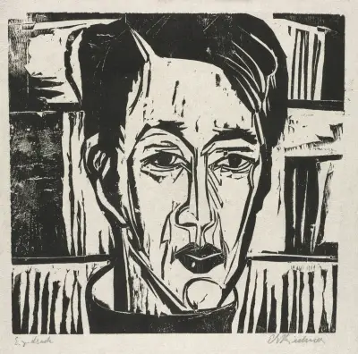 Wehrlin, Facing front av Ernst Ludwig Kirchner