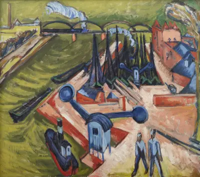 Western Harbour in Frankfurt am Main av Ernst Ludwig Kirchner