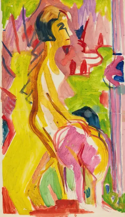 Zwei weibliche Akte, 1926 av Ernst Ludwig Kirchner