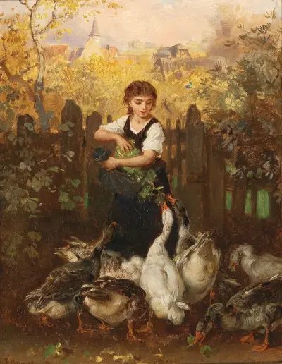 Cake at Teatime av Ludwig Knaus