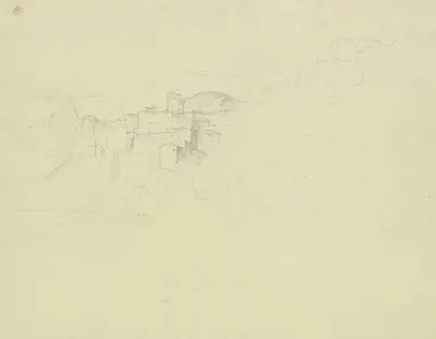 Italienisches Gebirgsstädtchen av Adrian Ludwig Richter