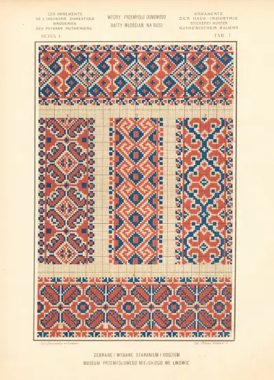 Les ornements de l’industrie domestique – Broderies des paysans Rutheniens vol.2 Pl.07 av Ludwik Wierzbicki