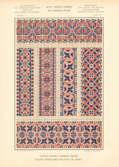 Les ornements de l’industrie domestique – Broderies des paysans Rutheniens vol.2 Pl.06 av Ludwik Wierzbicki
