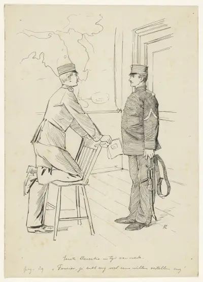 Twee militairen av Hendrik Maarten Krabbé