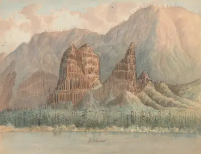 Cascades – Columbia R. below the Rapids av James Madison Alden