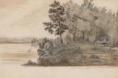 Columbiafloden i Oregon – mittemot Fort Vancouver av James Madison Alden