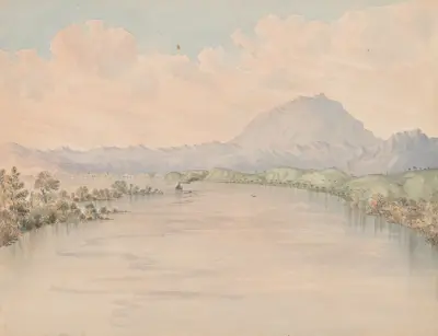 Sacramento River, Cala. (Mt. Diablo in the Distance) looking down av James Madison Alden