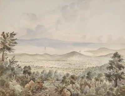 Dal vid Montecito nära Santa Barbara, Kalifornien av James Madison Alden
