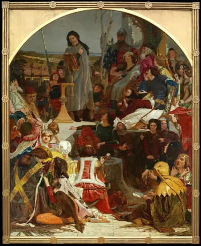 Chaucer at the court of Edward III av Ford Madox Brown