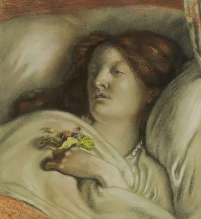 Convalescent – Portrait of Emma Madox Brown av Ford Madox Brown
