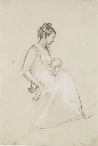 Infant’s Repast – Study of a Mother and Child av Ford Madox Brown