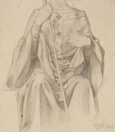 The Spirit of Justice – Drapery Study for a female Figure av Ford Madox Brown